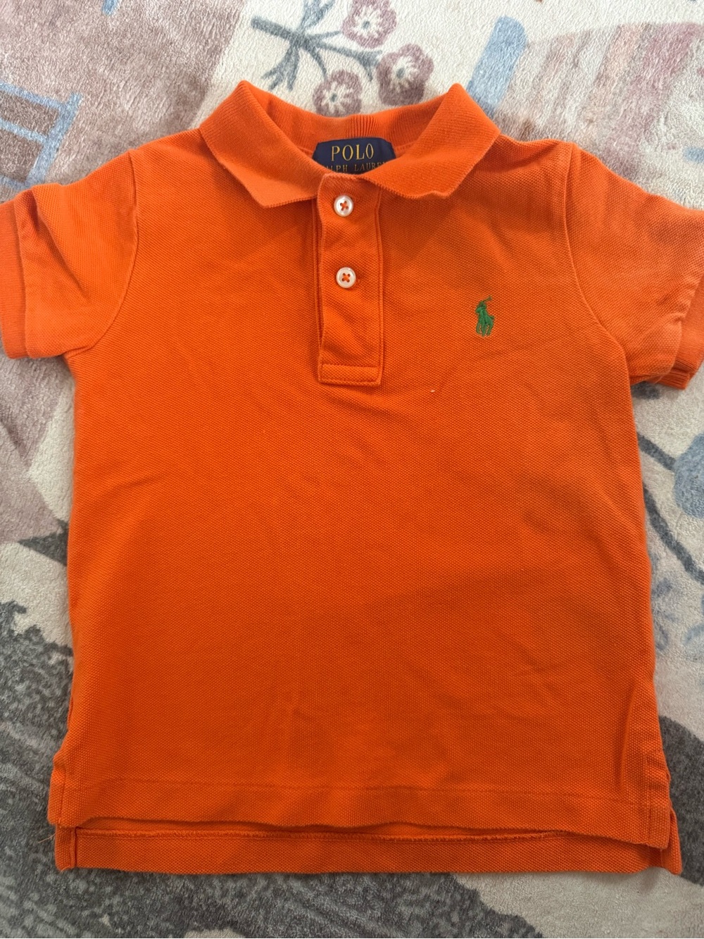 Polo by Ralph Lauren Orange Short-Sleeve Polo with Green Pony